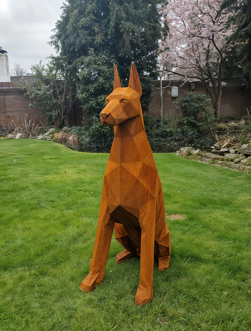 sculpture polygone doberman